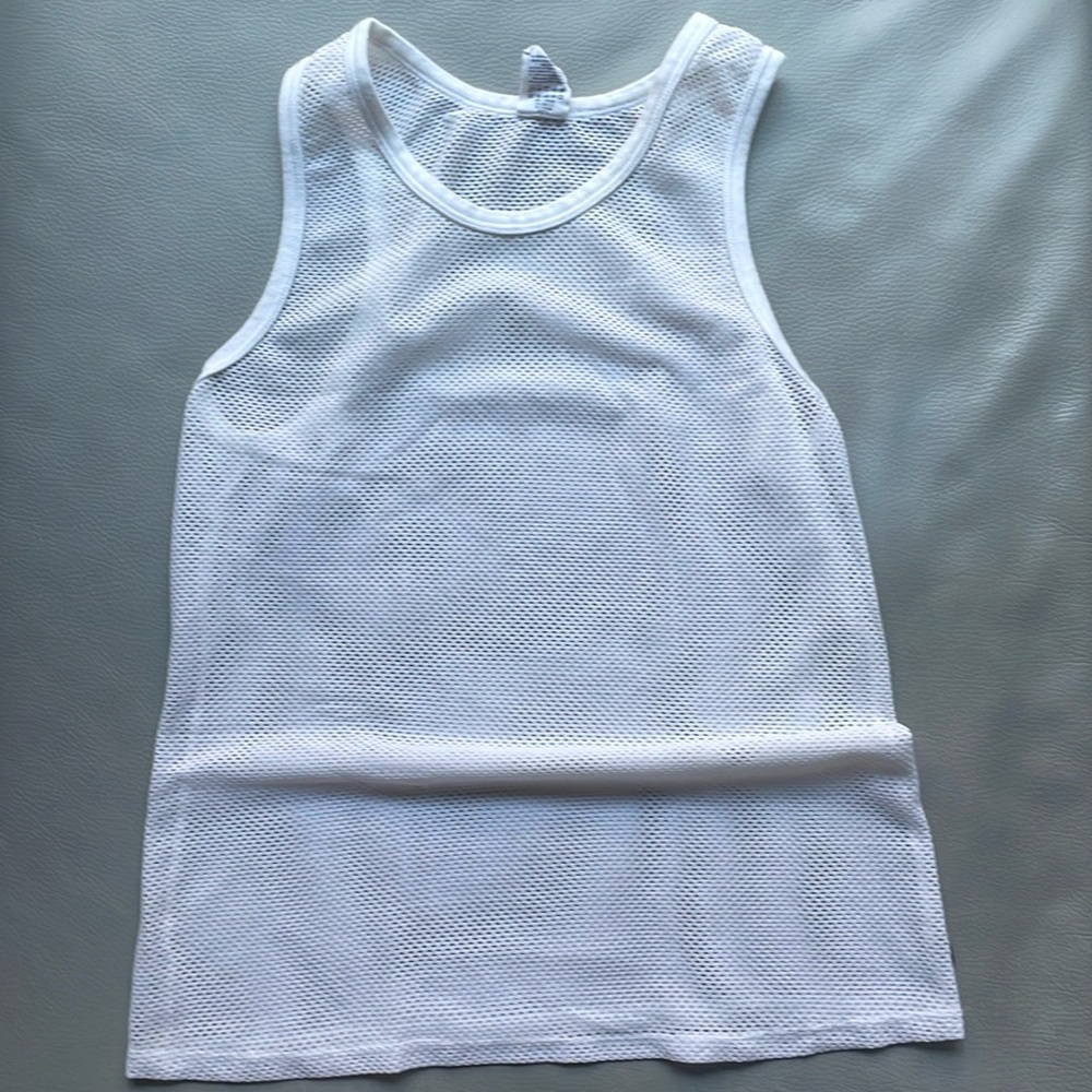 VTG - Calvin Klein White Mesh Tank Top